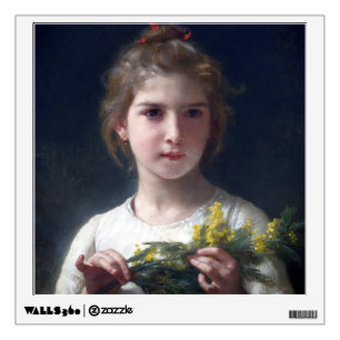 Girl with Mimosa, Bouguereau Wall Decal