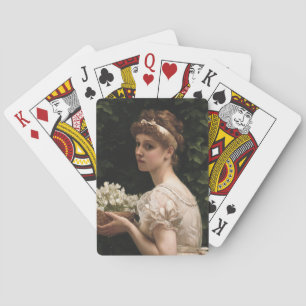 Girl With Pea Blossoms (by Edward Poynter) Poker Cards