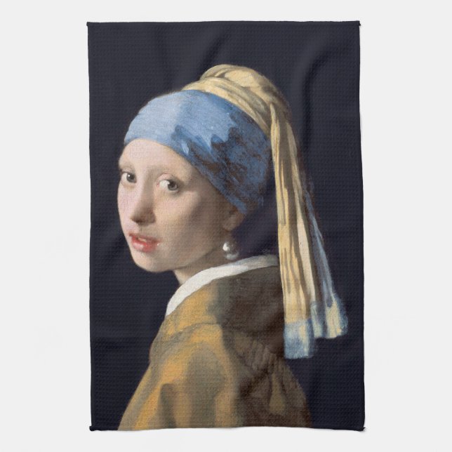 Girl with pearl earring 1665 Johannes Vermeer Kitchen Towel (Vertical)