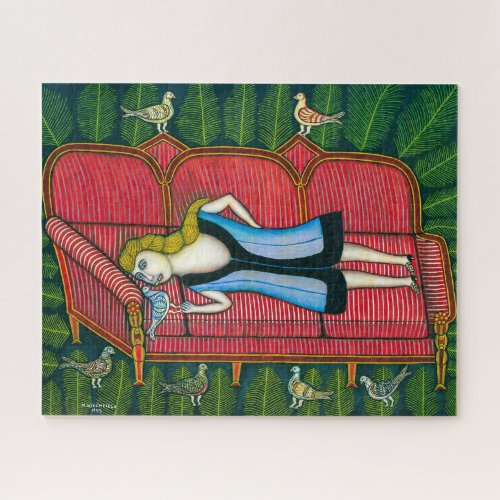 Girl with Pigeons  Morris Hirshfield  Jigsaw Puzzle