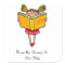 Girl With Pigtails and Red Dress Reading Bookplate