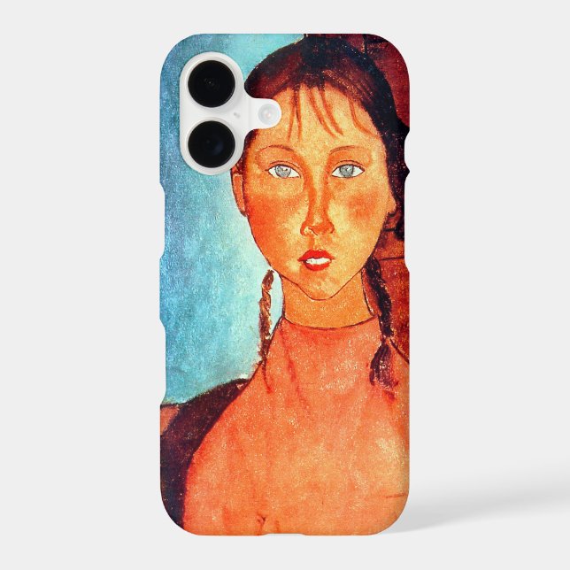 Girl with Pigtails, Modigliani Case-Mate iPhone Case (Back)