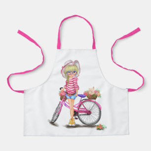 Girl with Pink Bike Apron