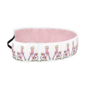Girl with Pink Bike Athletic Headband