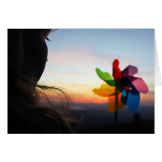 Girl with Pinwheel Cards