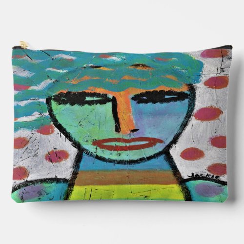 Girl with Polka Dots Abstract Art Accessory Pouch