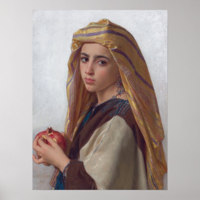 Girl With Pomegranate by Bouguereau Poster (Front)