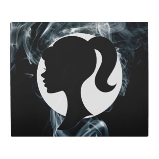 Girl with ponytail metal print