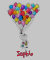 Girl with Rainbow Color BALLOON Stick figure name