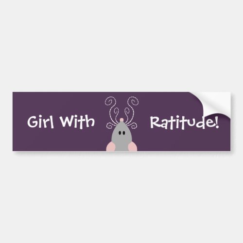 Girl with Ratitude Rat Bumper Sticker