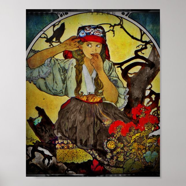 Girl with Raven Moravian Teacher Choir Poster (Front)