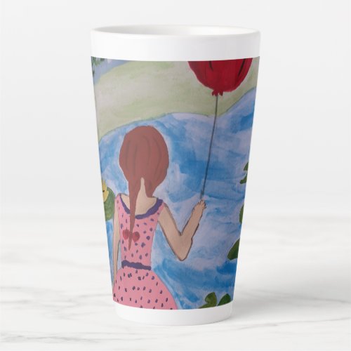 Girl With Red Balloon Latte Mug
