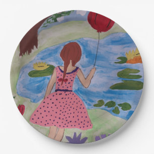 Girl With Red Balloon Paper Plates