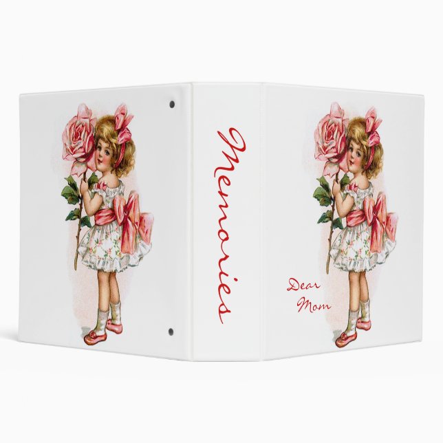 Girl with Rose 3 Ring Binder (Background)