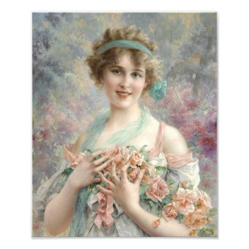 Girl with roses By Emile Vernon  Photo Print