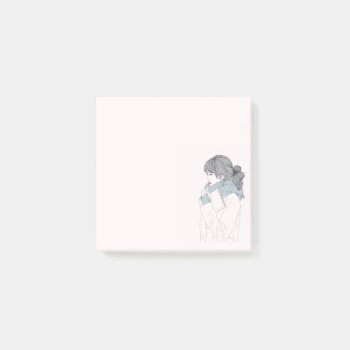 Girl With Scarf Cool Graphic Illustration Post-it Notes by Juicyhues at Zazzle