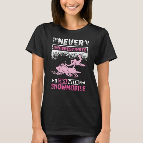 Girl with snowmobile T_Shirt