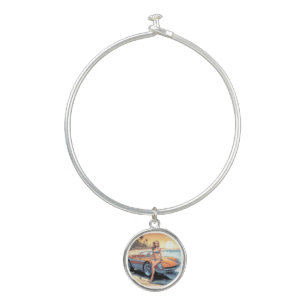 Girl with sports car bangle bracelet