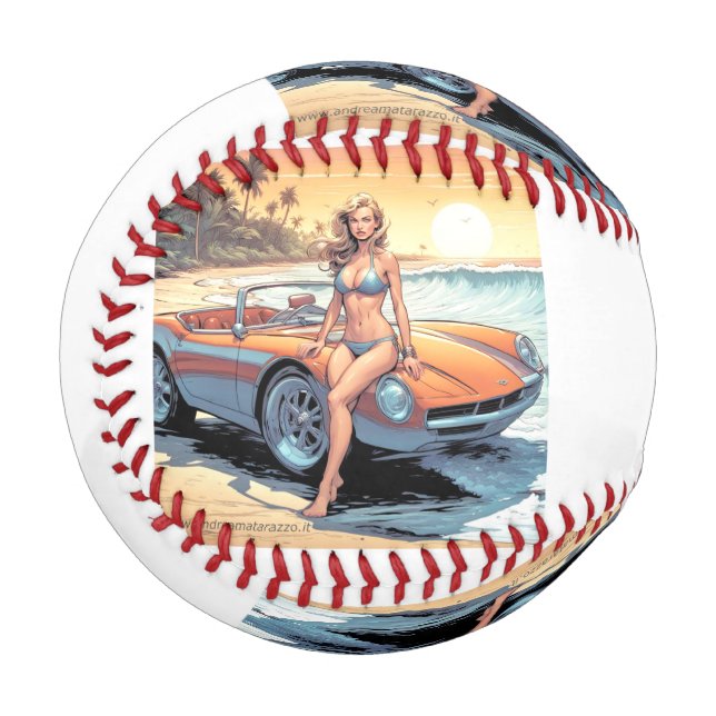 Girl with sports car baseball (Front Left)