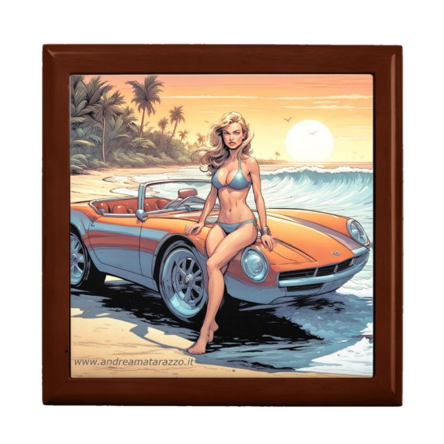 Girl with sports car gift box (Front)