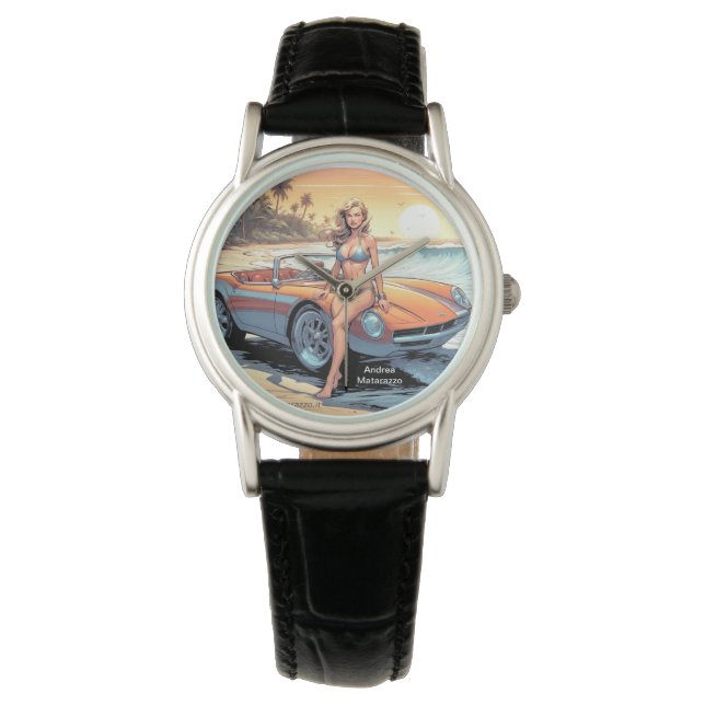 Girl with sports car watch (Front)