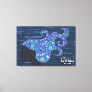 Girl with Stars Bat Mitzvah Sign In Board