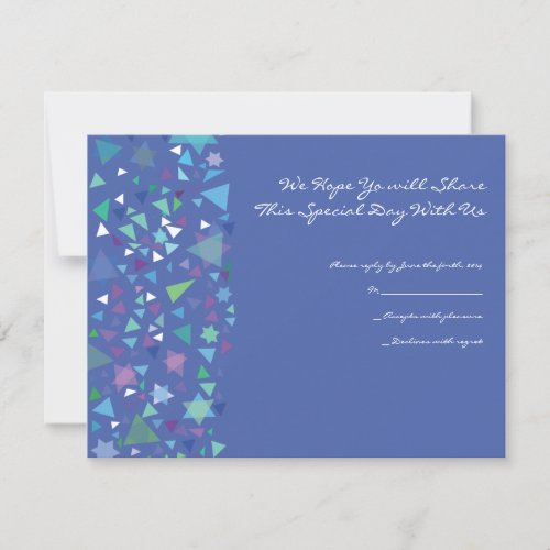 Girl with Stars in Her Hair Bat Mitzvah Reply Card