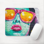 Girl with Sunglasses Mouse Pad