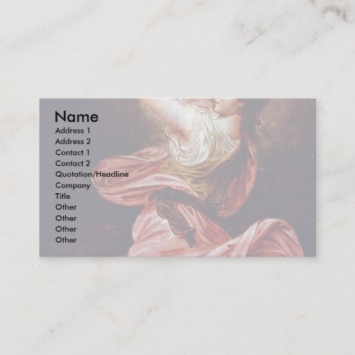 Girl With Tambourine By Rode Bernhard Business Card Template