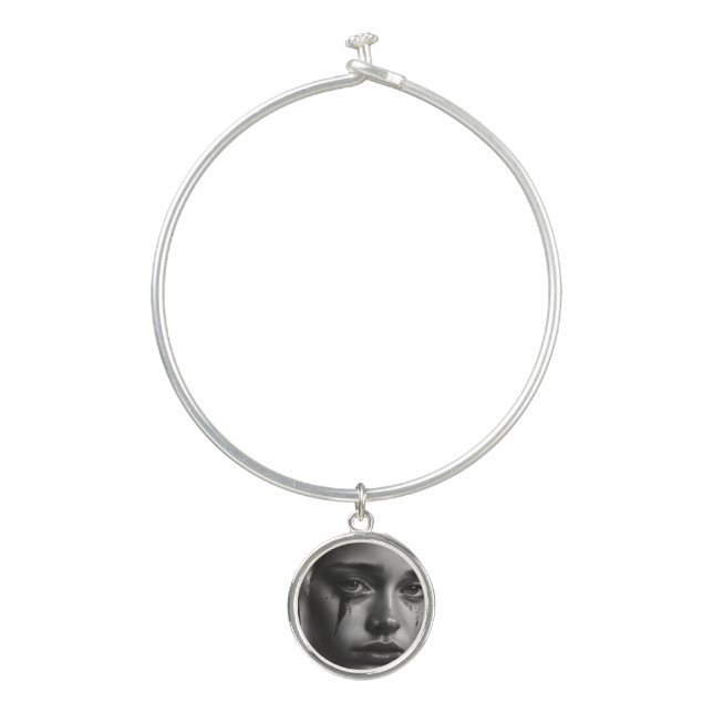 Girl with tears bangle bracelet (Front)