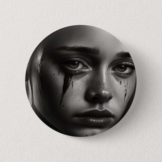 Girl with tears button (Front)