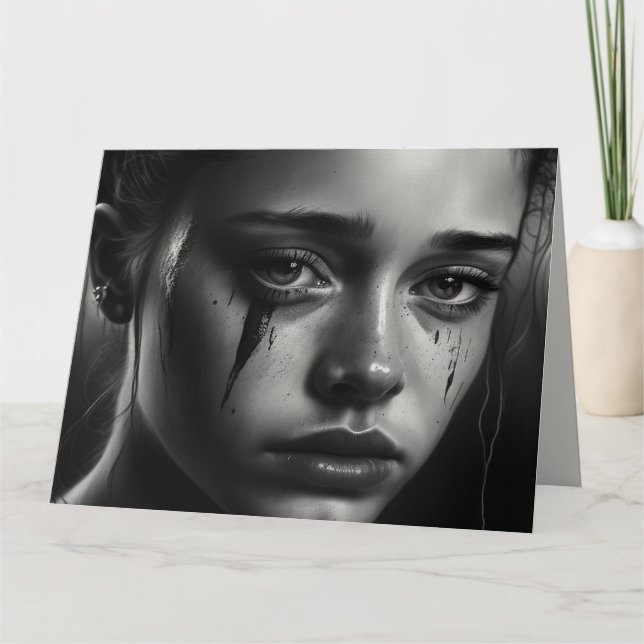 Girl with tears card (Front)