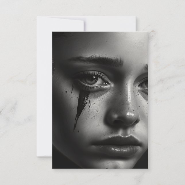 Girl with tears card (Front)