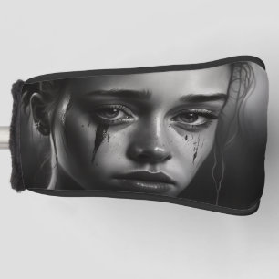 Girl with tears golf head cover