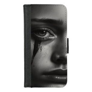 Girl with tears iPhone 8/7 wallet case