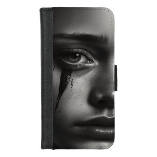 Girl with tears iPhone 8/7 wallet case