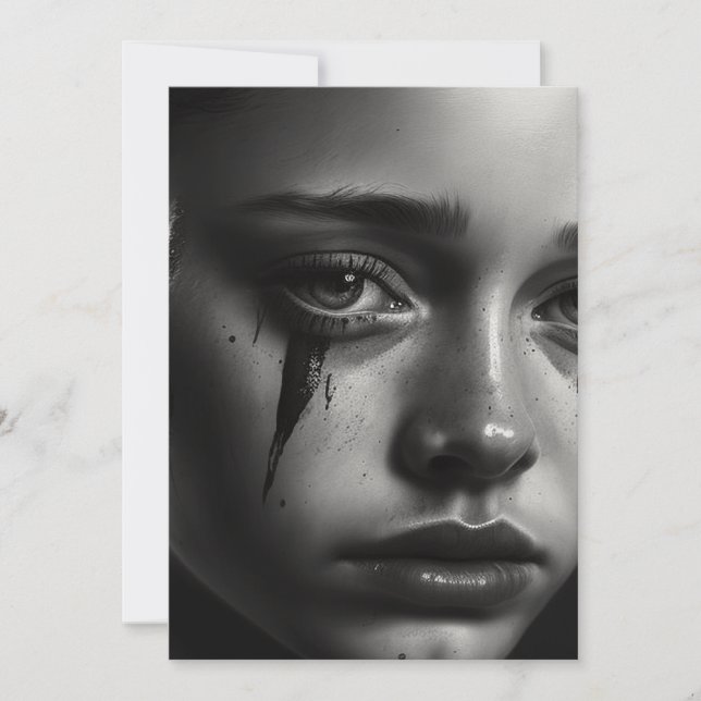 Girl with tears save the date (Front)
