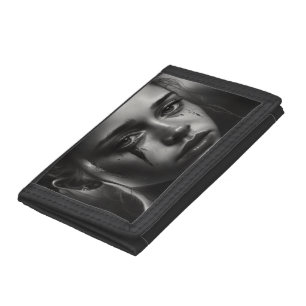 Girl with tears trifold wallet
