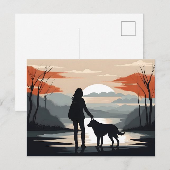 Girl with the dog postcard (Front/Back)