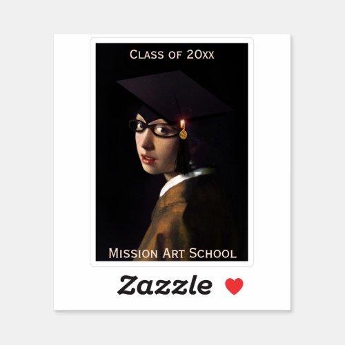 Girl with the Glasses Graduation Sticker