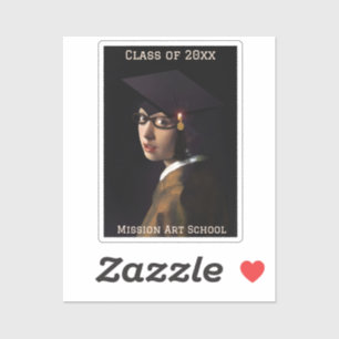 Girl with the Glasses Graduation Sticker