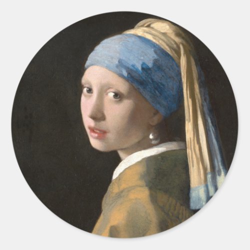 Girl with the pearl earring _ Johannes Vermeer Classic Round Sticker