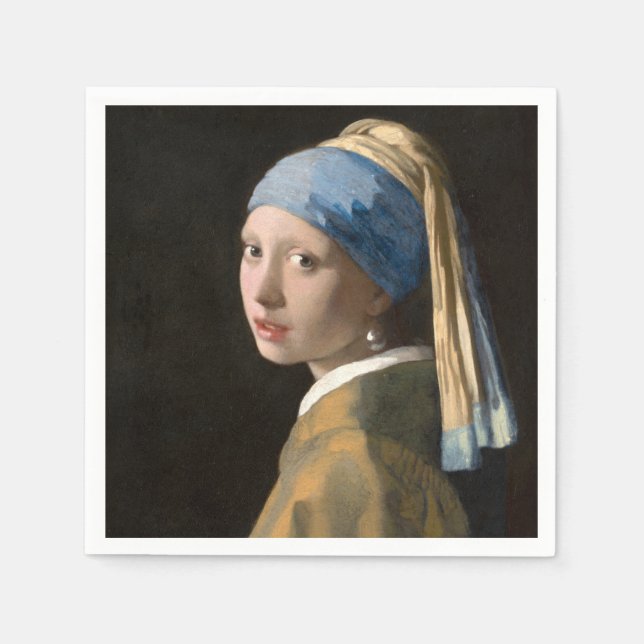 Girl with the pearl earring - Johannes Vermeer Napkins (Front)