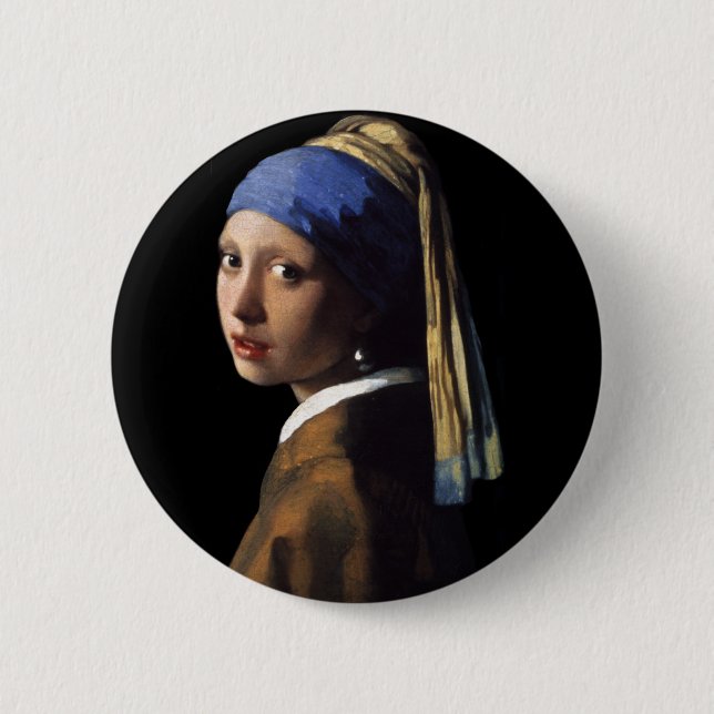 girl with the pearl earring pinback button (Front)