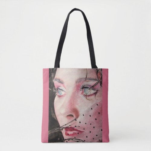 Girl with the Spotty Veil Watercolor Painting Tote