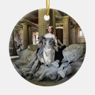 Girl with Toys Ceramic Ornament