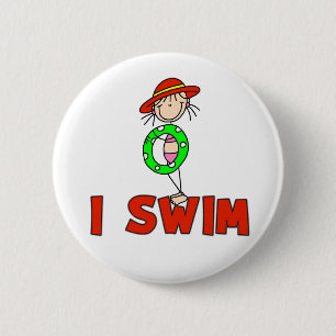 Girl With Tube I Swim Button