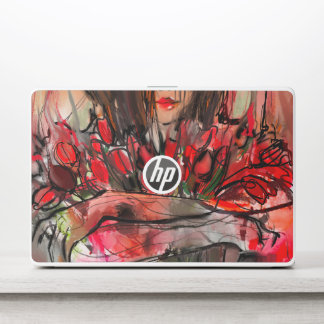 Girl with tulips HP laptop skin