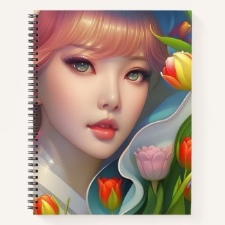 Girl with tulips, 