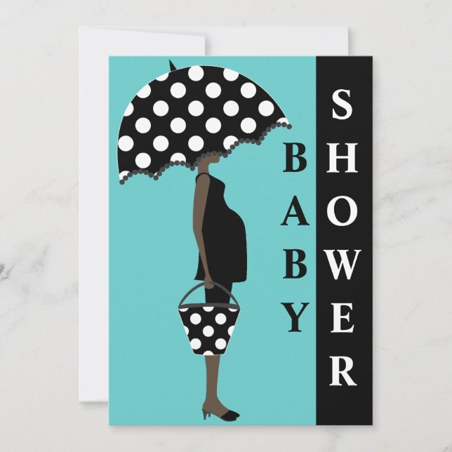 Girl with Umbrella Baby Shower Invitations (Front)
